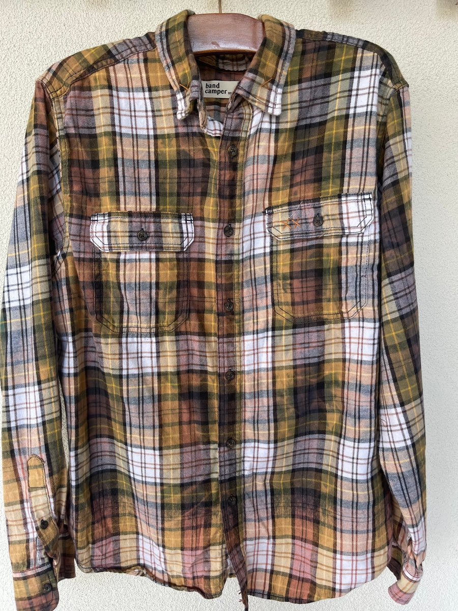 Chicago Cubs thrifted recycled plaid flannel shirt