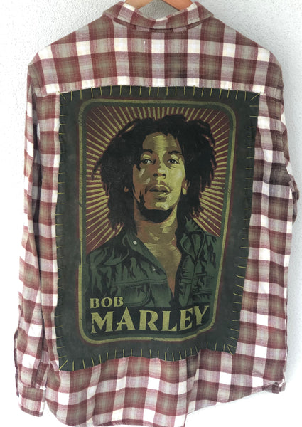 Bob Marley Upcycled Flannel