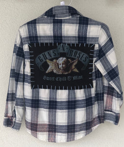 Guns N’ Roses Upcycled Kid’s Flannel