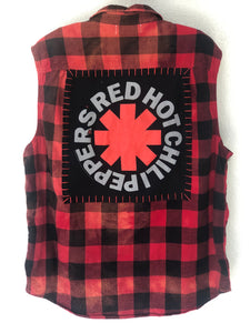 Red Hot Chili Peppers Upcycled Sleeveless Flannel