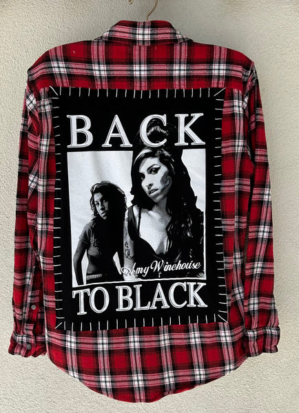 Amy Winehouse Upcycled Flannel