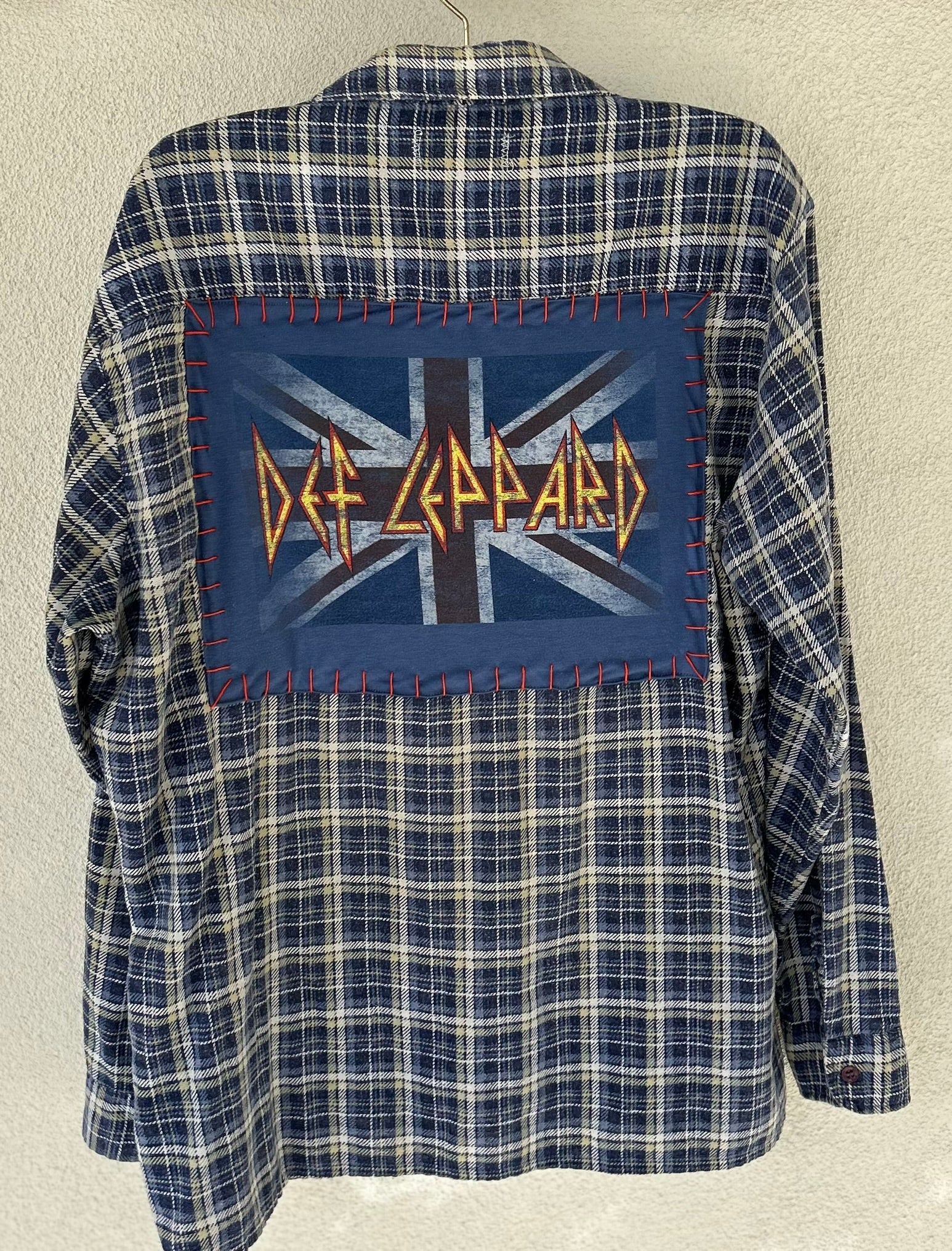 Def Leppard Upcycled Flannel
