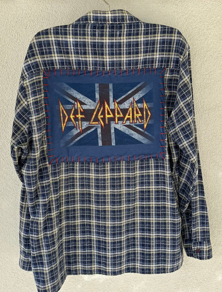 Def Leppard Upcycled Flannel