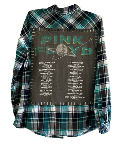 Pink Floyd Upcycled Flannel