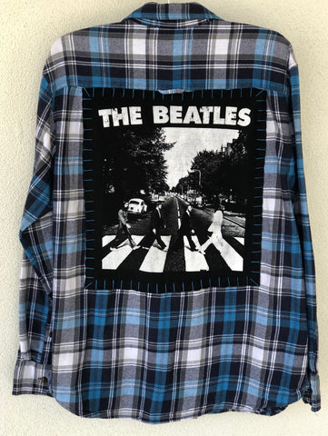 The Beatles Upcycled Flannel