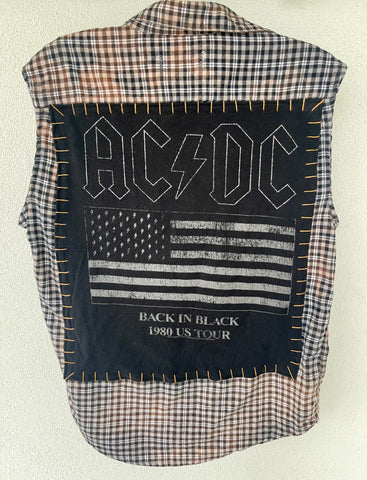 AC/DC Upcycled Sleeveless Shirt