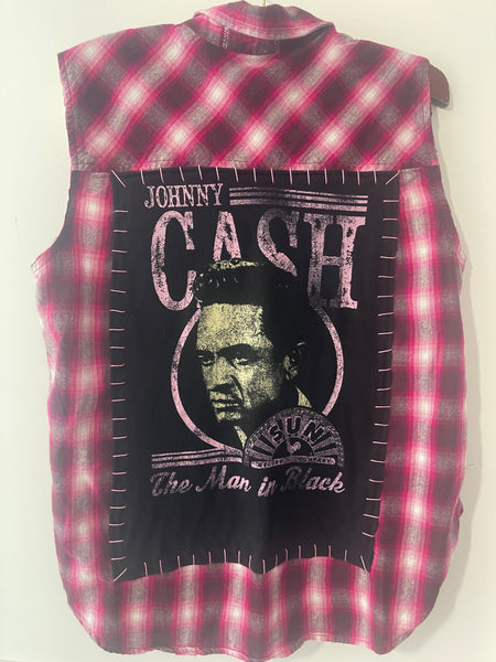 Johnny Cash Upcycled Sleeveless Shirt