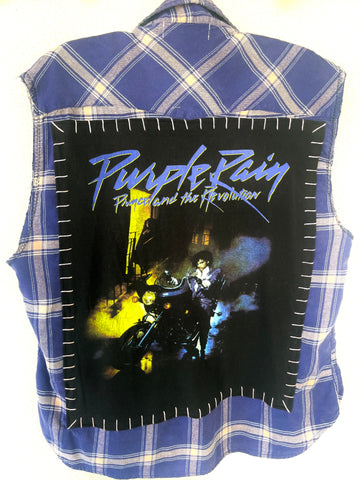 Prince Upcycled Sleeveless Flannel