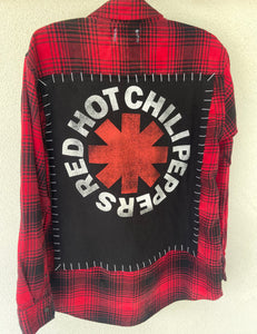 Red Hot Chili Peppers Upcycled Flannel