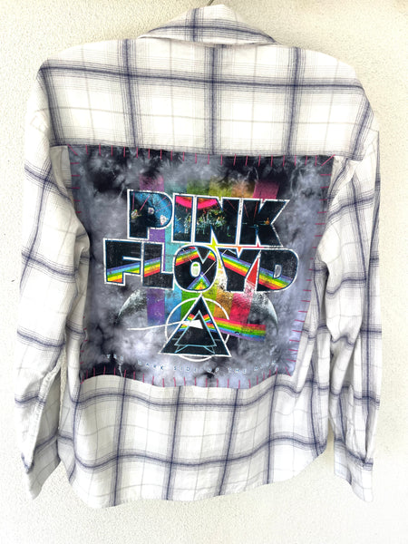 Pink Floyd Upcycled Flannel Shirt