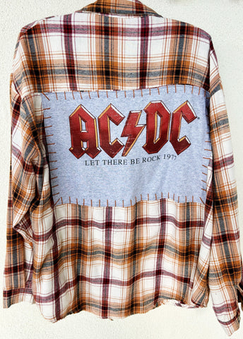 AC/DC Upcycled Flannel
