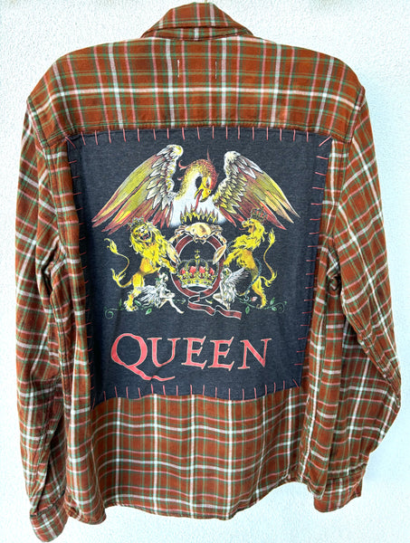Queen Upcycled Flannel Shirt