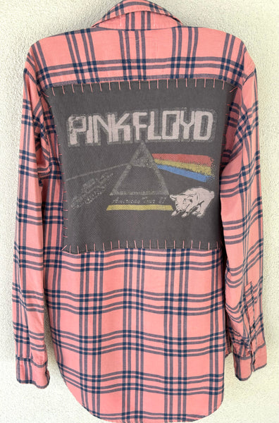 Pink Floyd Upcycled Flannel Shirt