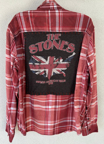 The Rolling Stones Upcycled Flannel Shirt