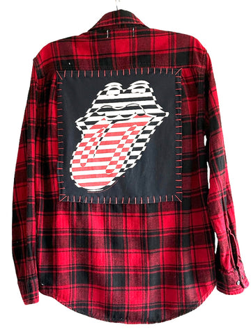 The Rolling Stones Upcycled Flannel