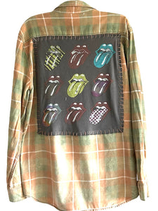 The Rolling Stones Upcycled Flannel