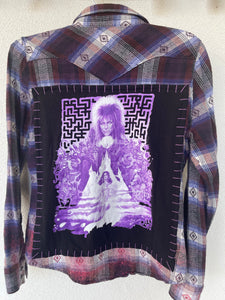 David Bowie Upcycled flannel shirt