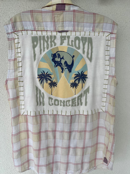 Pink Floyd Upcycled Woven Sleeveless Shirt