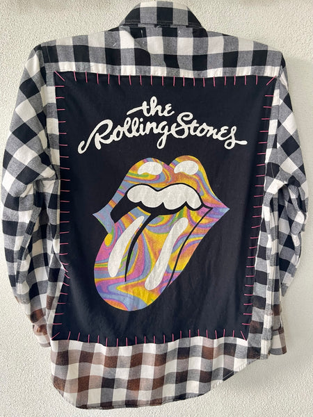 The Rolling Stones Upcycled Flannel Shirt