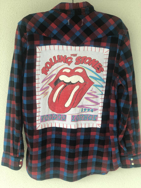 The Rolling Stones Upcycled Flannel