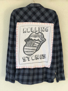 The Rolling Stones Upcycled Flannel