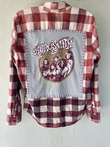 Aerosmith Upcycled Flannel Shirt