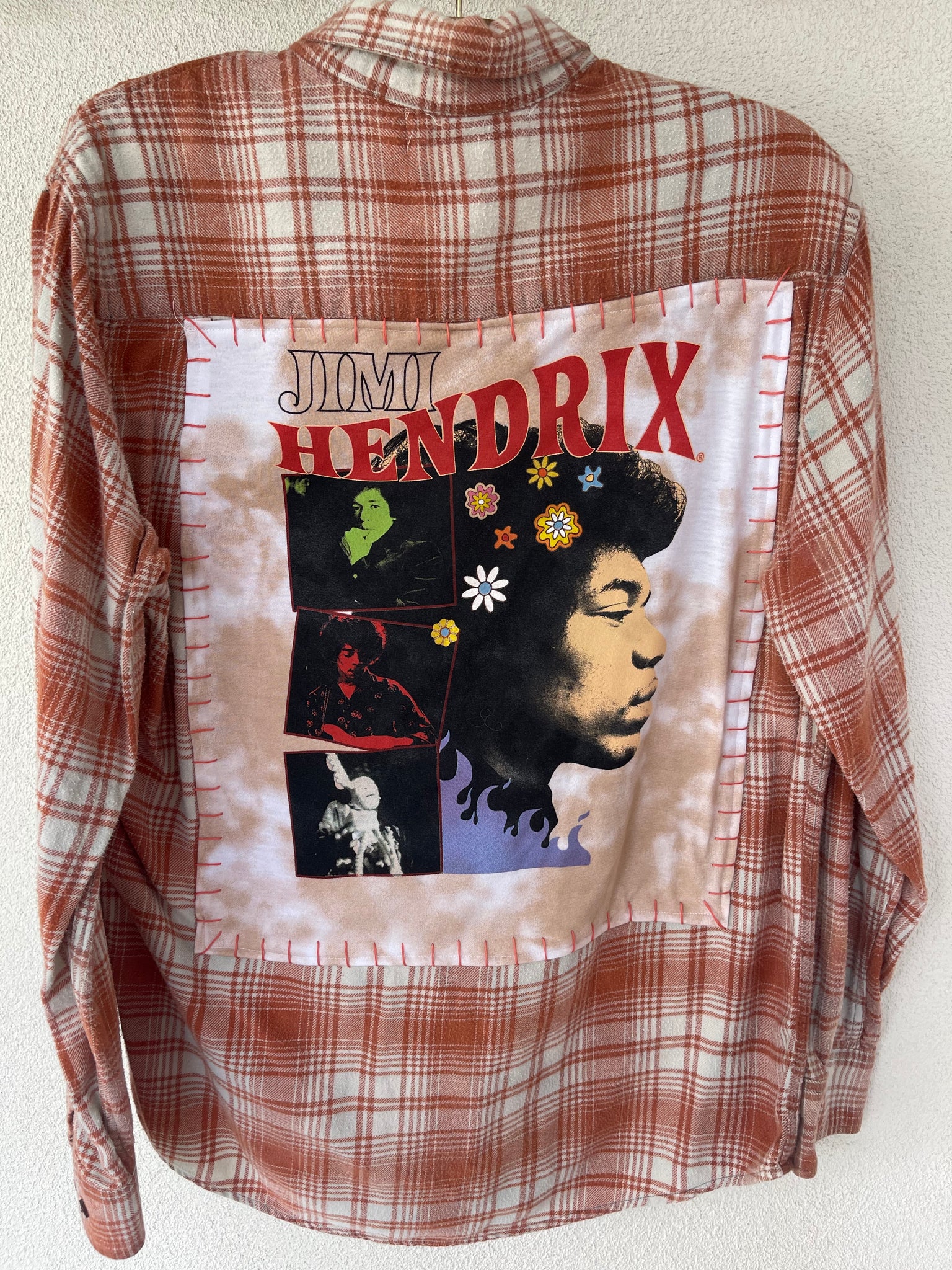 Jimi Hendrix Upcycled Flannel shirt