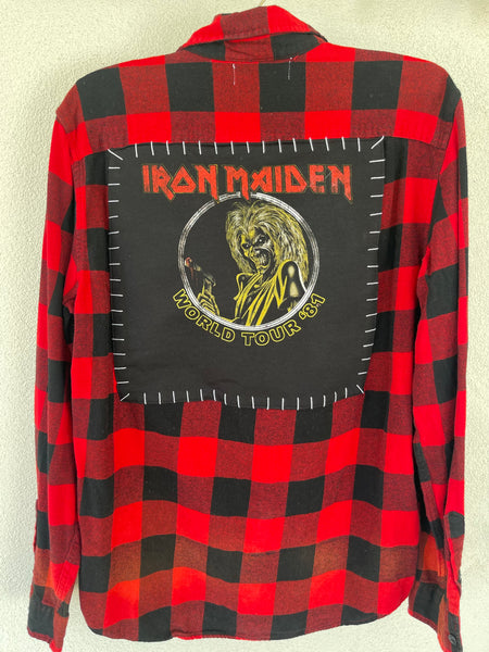 Iron Maiden Upcycled Flannel