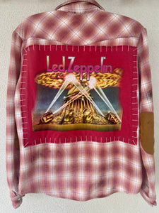 Led Zeppelin Upcycled Flannel Shirt