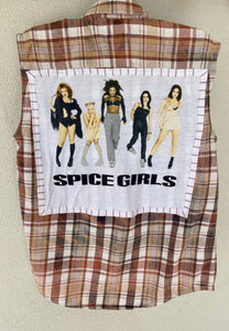 The Spice Girls Upcycled  Flannel Sleeveless Shirt
