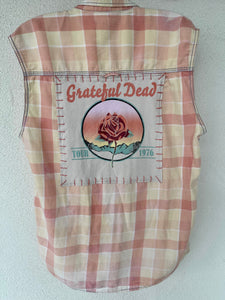 Grateful Dead Upcycled Woven Sleeveless Shirt