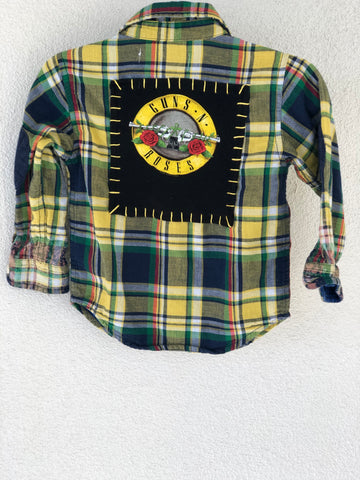 Guns N’ Roses Upcycled Kid's Flannel
