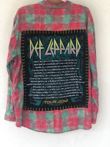 Def Leppard Concert Back Upcycled Flannel