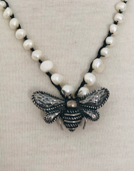 Bee and Pearl Necklace
