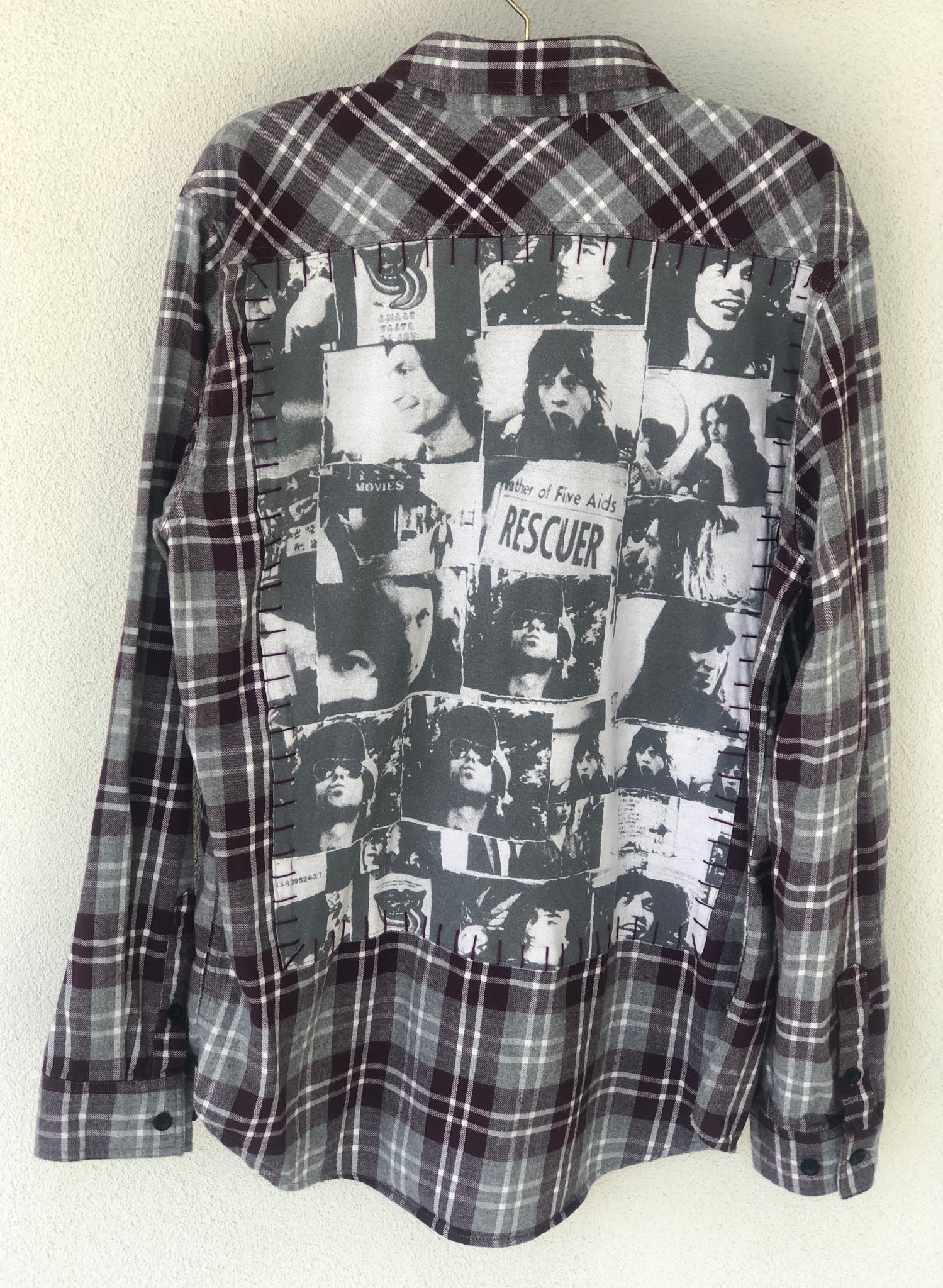 The Rolling Stones Upcycled Flannel