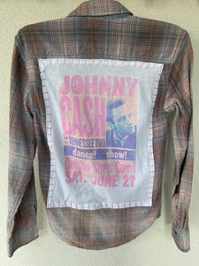 Johnny Cash  Upcycled Flannel Shirt