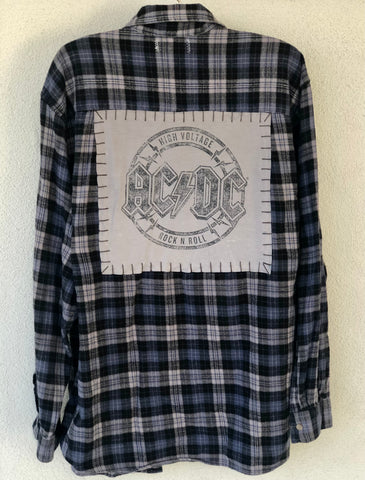 AC/DC Upcycled Flannel
