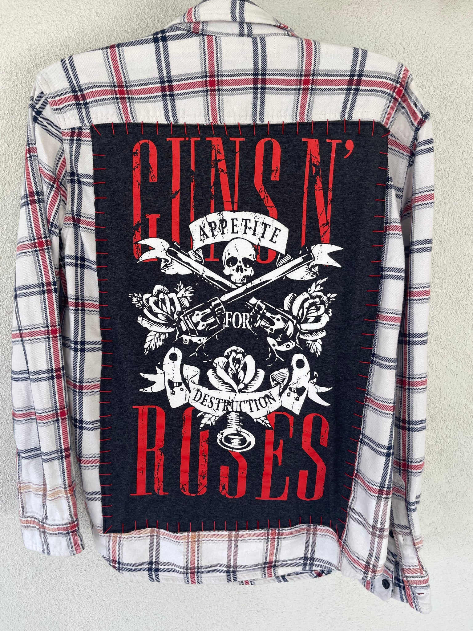 Guns and Roses Upcycled Flannel