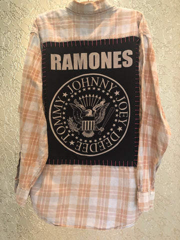 Ramones Upcycled Flannel